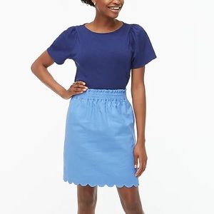 J. Crew Scalloped Linen-Cotton Skirt